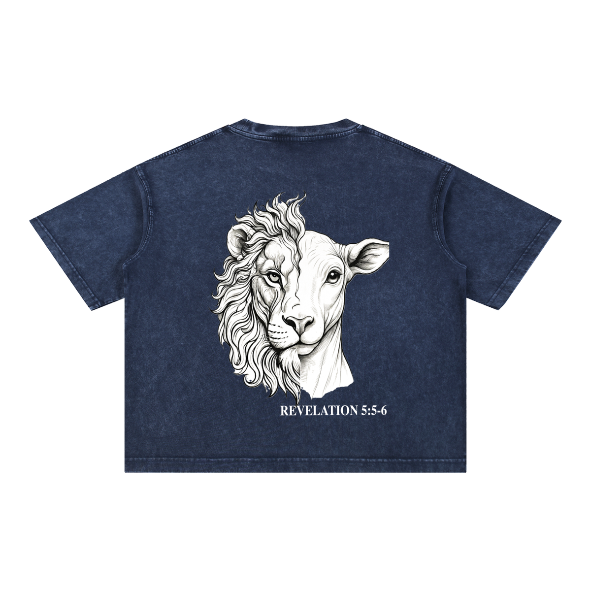 Lion and the Lamb Oversized Tee — Revelation 5:5-6 | Mineral Wash Heavyweight