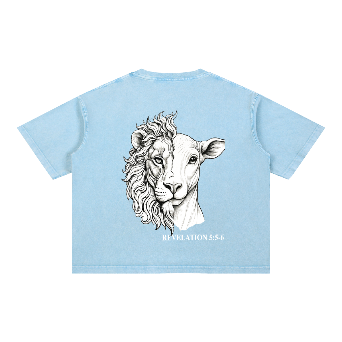 Lion and the Lamb Oversized Tee — Revelation 5:5-6 | Mineral Wash Heavyweight