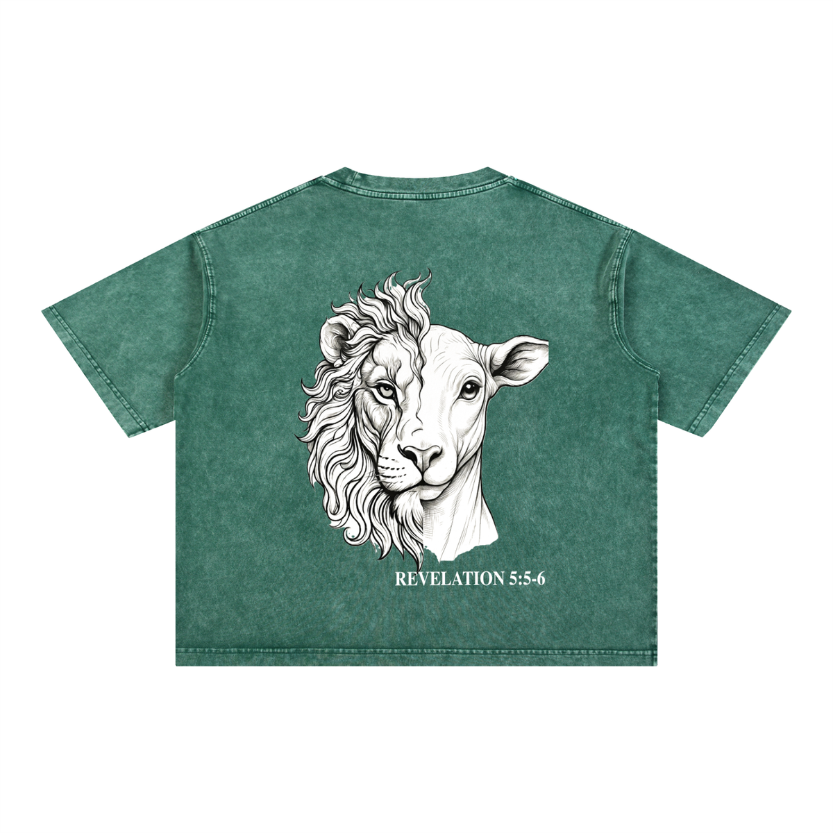 Lion and the Lamb Oversized Tee — Revelation 5:5-6 | Mineral Wash Heavyweight