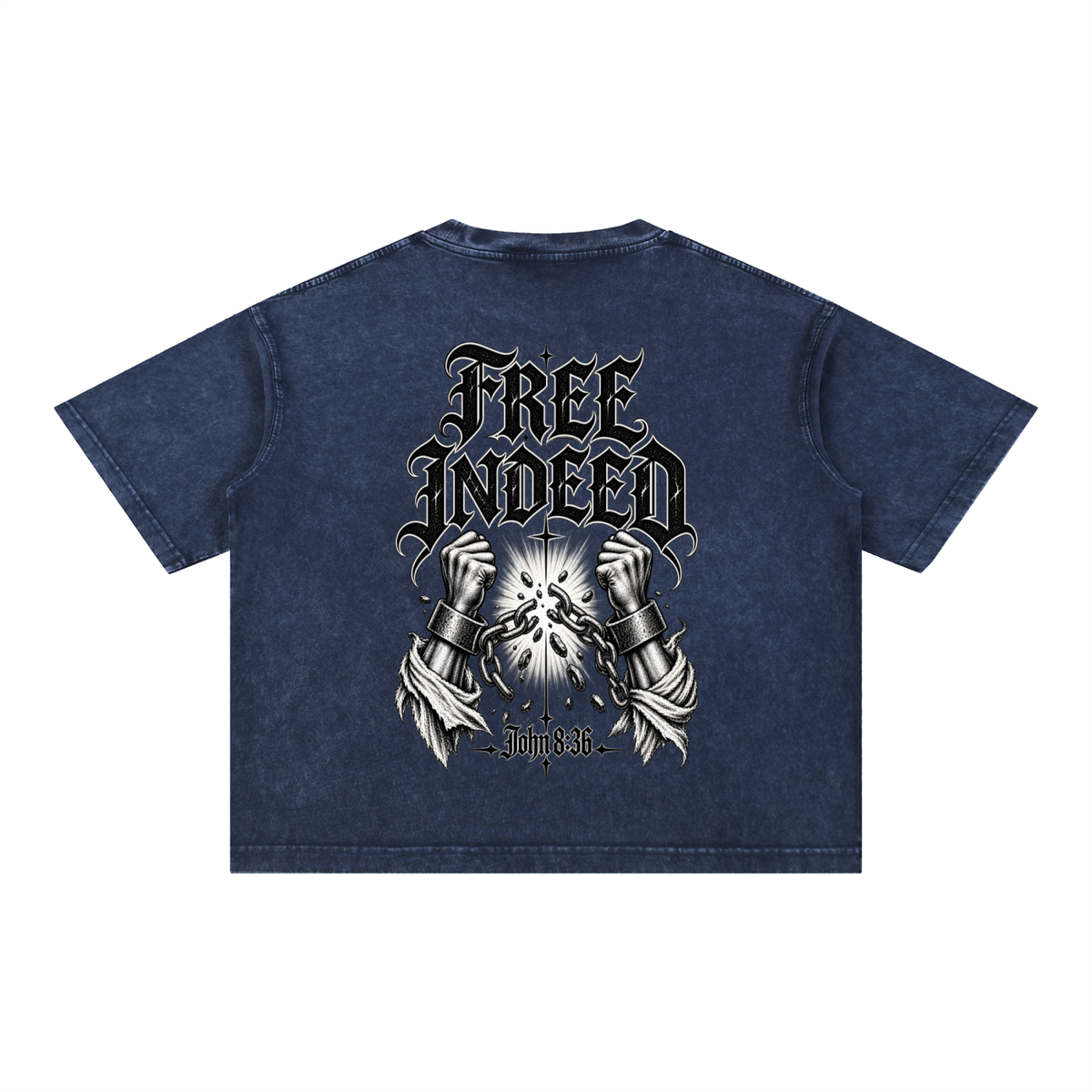 Free Indeed Oversized Tee — John 8:36 | Mineral Wash Heavyweight