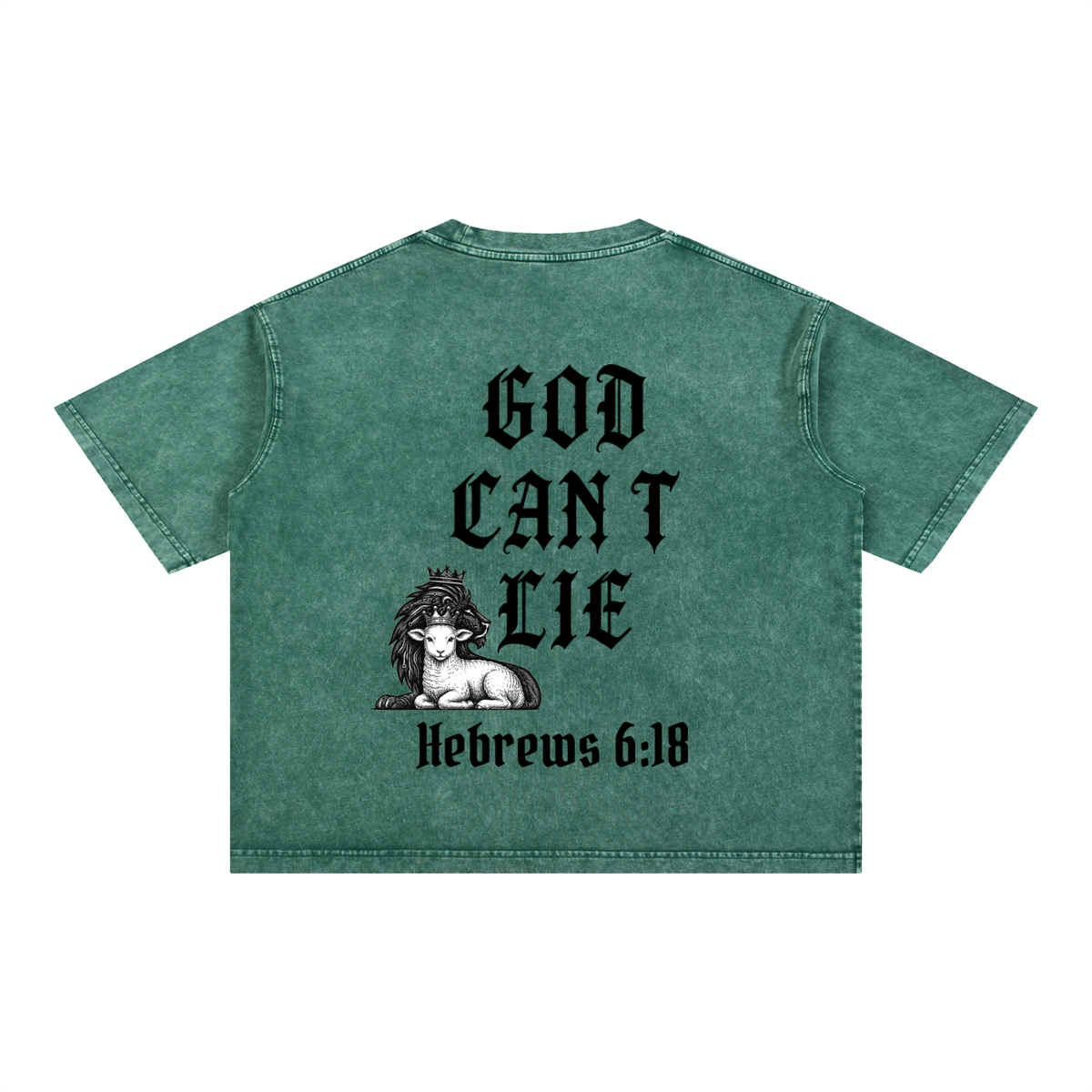 God Can't Lie Oversized Tee — Hebrews 6:18 | Mineral Wash Heavyweight