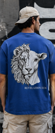 Lion and the Lamb Oversized Tee — Revelation 5:5-6 | Mineral Wash Heavyweight
