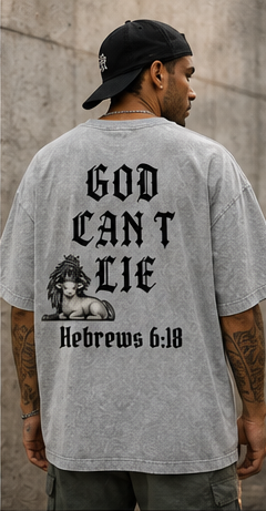 God Can't Lie Oversized Tee — Hebrews 6:18 | Mineral Wash Heavyweight