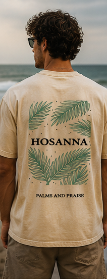 Hosanna Oversized Tee — Palms and Praise | Mineral Wash Heavyweight